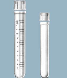 Пробирки с нейтральной вентилируемой двухпозиционной крышкой, стерильные, цилиндрические