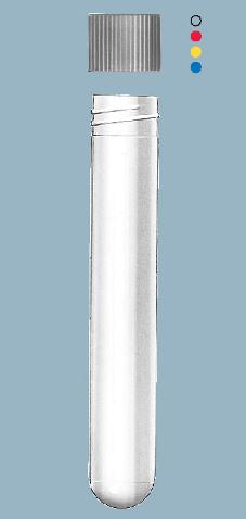 Пробирки с круглым дном из полипропилена, крышка с резьбой разных цветов из HD-PE