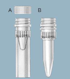 Микропробирки 0,5 мл с «юбкой устойчивости» (А) и без «юбки-устойчивости» (В), крышка нейтрального цвета
